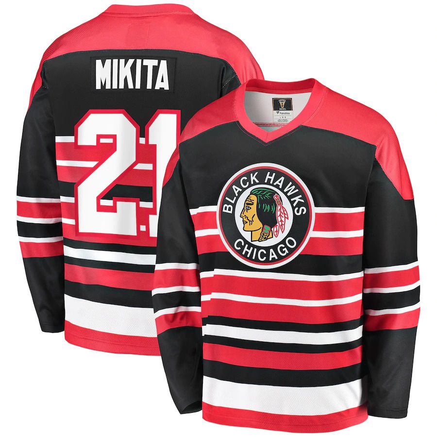 Men Chicago Blackhawks #21 Stan Mikita Fanatics Branded Red Premier Breakaway Retired Player NHL Jersey